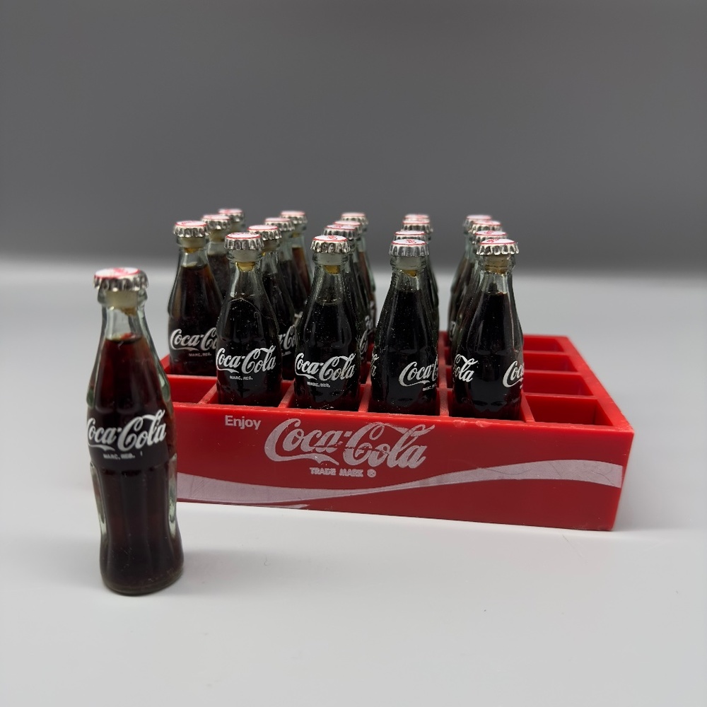 Vintage miniature coca cola glass bottles RARE